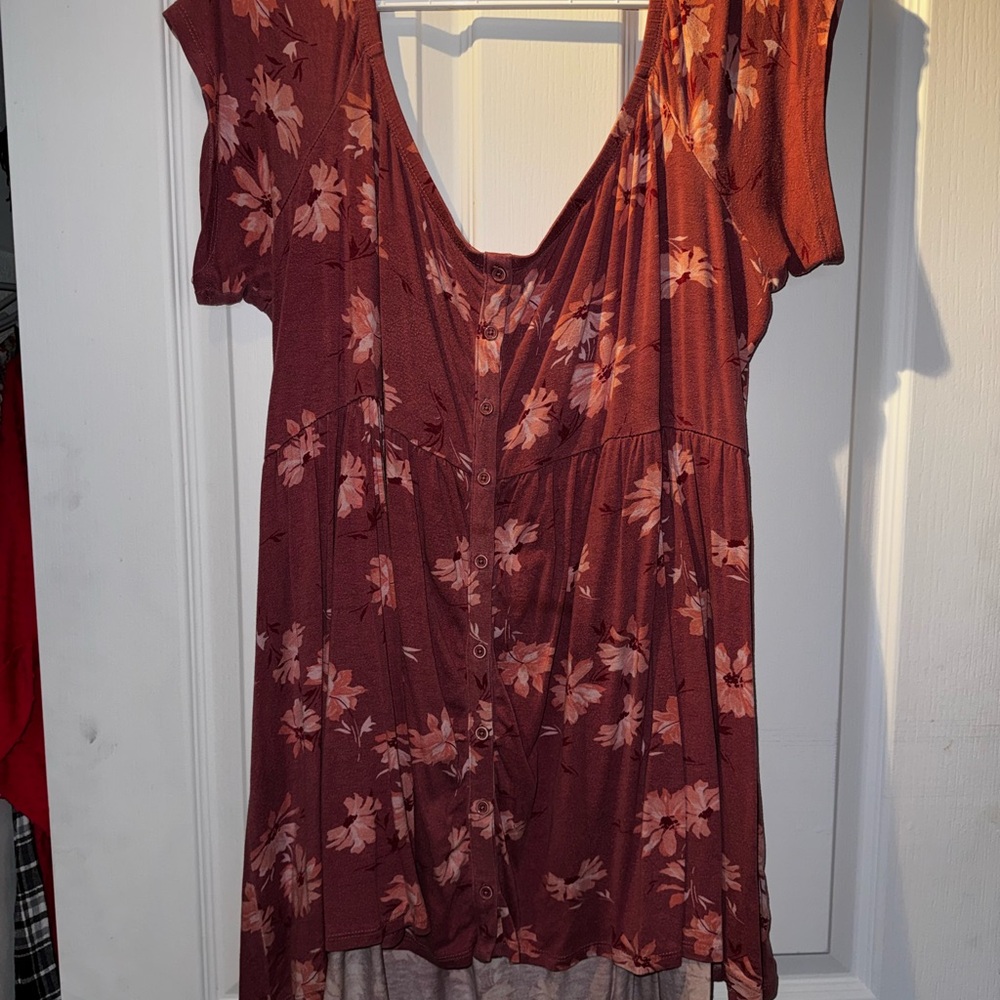 torrid Dusty Rose Floral Knit Top